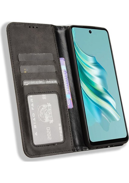 Tecno Spark 20 Künye Retro Pu Deri Standı Cüzdan Kapağı (Yurt Dışından)