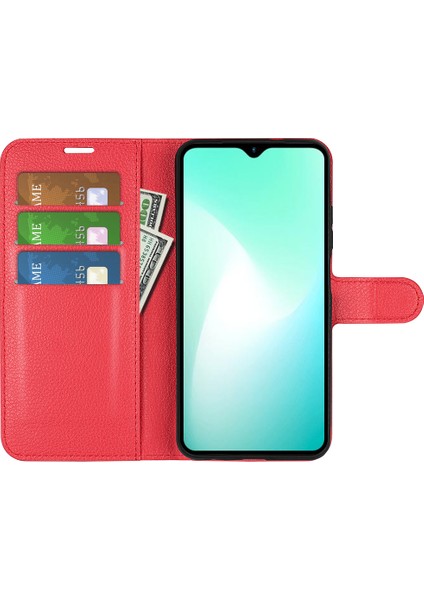 Infinix Hot 11 Play Litchi Texture Pu Deri Cüzdan Anti-Drop Shell Flip Stand Telefon Kılıfı (Yurt Dışından)