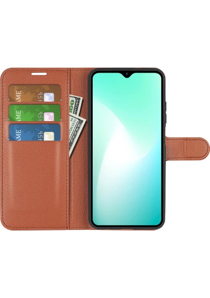 Infinix Hot 11 Play Litchi Texture Pu Deri Cüzdan Anti-Drop Shell Flip Stand Telefon Kılıfı (Yurt Dışından)