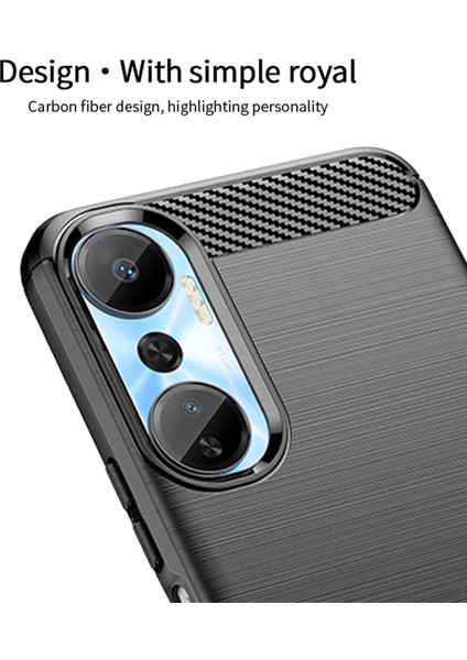 Infinix Hot 20S 4g / X6827 Anti-Fall Koruyucu Ince Telefon Kılıf Karbon Fiber Fırçalanmış Tpu Telefon Geri Kapak (Yurt Dışından)