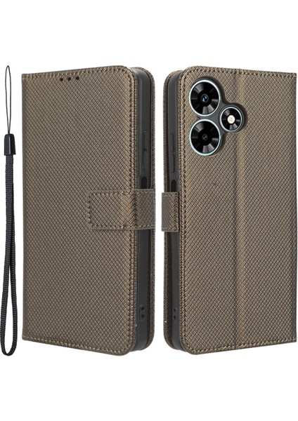 Infinix Hot 30I / Hot 30I Nfc X669 Deri Telefon Kılıfı Doku Dikkat Stand Cüzdan Kapağı (Yurt Dışından)