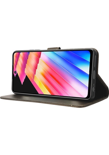 Infinix Hot 30I / Hot 30I Nfc X669 Deri Telefon Kılıfı Doku Dikkat Stand Cüzdan Kapağı (Yurt Dışından)