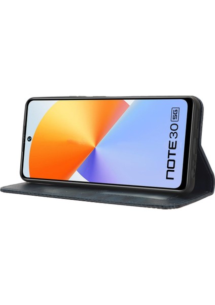 Infinix Note 30 5g X6711 Manyetik Kapanış Retro Deri Kapak Stand Cüzdan Telefon Kılıfı (Yurt Dışından)
