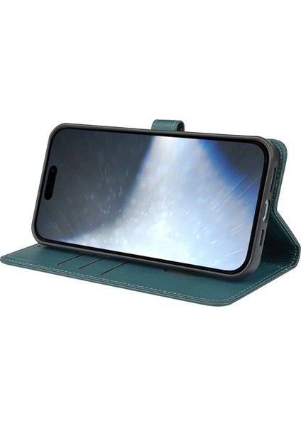 iPhone 16 Pro Max Manyetik Tokalı Deri Telefon Kılıfı (Yurt Dışından)