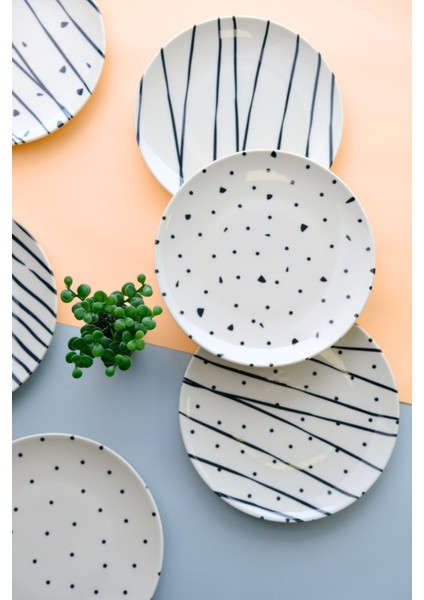 Porselen Dash Pasta Tabağı 20CM 6 Kişilik 6 Parça TVL6PTPRS1108
