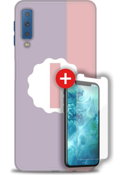 Samsung Galaxy A7 2018 Hd Baskılı Kılıf + Mat Nano Ekran Koruyucu A (30)