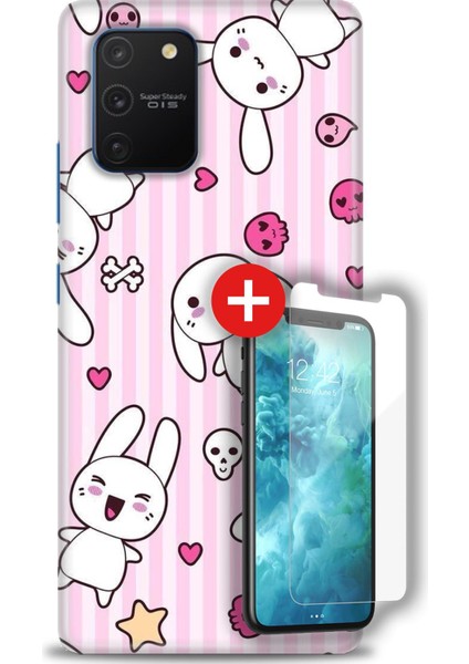 Samsung Galaxy A91 / S10 Lite Hd Baskılı Kılıf + Mat Nano Ekran Koruyucu F (59)