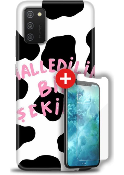 Samsung Galaxy A03S Hd Baskılı Kılıf + Mat Nano Ekran Koruyucu C (8)