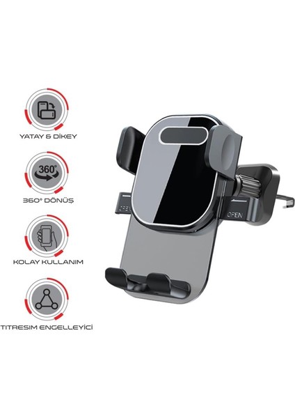TELEFON TUTUCU IZGARAYA GEÇME (KANCALI) (SİYAH)
