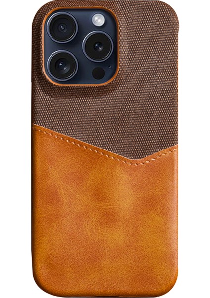 iPhone 16 Pro Max Kart Yuvası Kumaş Doku Deri + Pc Telefon Kapağı (Yurt Dışından)
