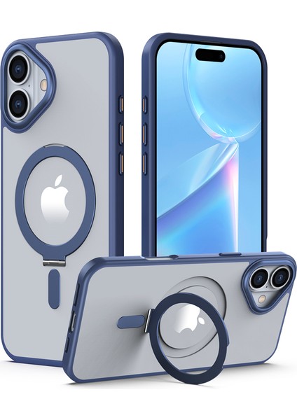 iPhone 16 Manyetik Tpu+Akrilik Kickstand Telefon Kapağı (Yurt Dışından)