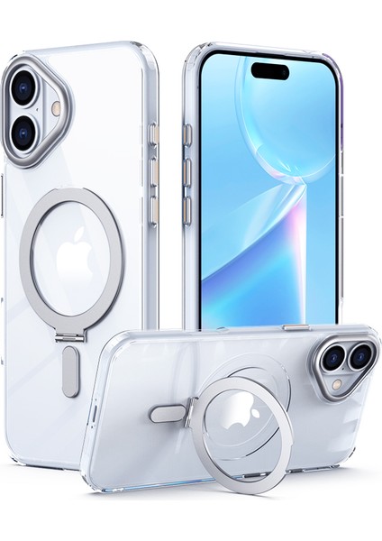 iPhone 16 Manyetik Tpu+Akrilik Kickstand Telefon Kapağı (Yurt Dışından)