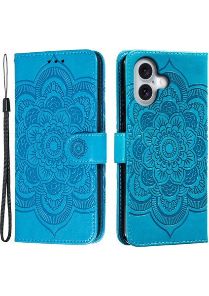 iPhone 16 Plus Pu Deri Cüzdan Telefon Kılıfı (Yurt Dışından)