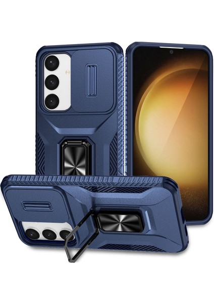 Samsung Galaxy S25 Plus / S24 Plus Cam Kalkanı Kickstand Tpu+Pc Kaymaz Telefon Kapağı (Yurt Dışından)