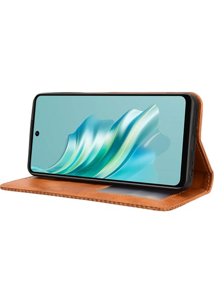 Tecno Spark 20 Künye Retro Pu Deri Standı Cüzdan Kapağı (Yurt Dışından)