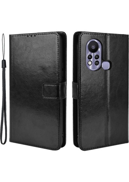 Infinix Hot 11S / Infinix Hot 11S Nfc 4g Anti-Drop Pu Deri Telefon Kılıf Çılgın At Doku Cüzdan Stand Manyetik Toka Telefon Kapağı (Yurt Dışından)
