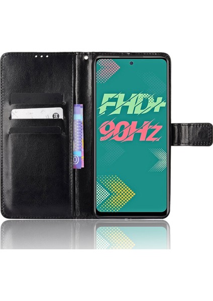 Infinix Hot 11S / Infinix Hot 11S Nfc 4g Anti-Drop Pu Deri Telefon Kılıf Çılgın At Doku Cüzdan Stand Manyetik Toka Telefon Kapağı (Yurt Dışından)