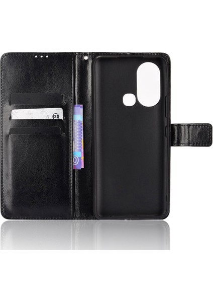 Infinix Hot 11S / Infinix Hot 11S Nfc 4g Anti-Drop Pu Deri Telefon Kılıf Çılgın At Doku Cüzdan Stand Manyetik Toka Telefon Kapağı (Yurt Dışından)