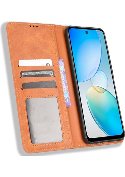 Infinix Hot 12 4g Retro Doku Pu Deri Stand Cüzdan Kapağı (Yurt Dışından)