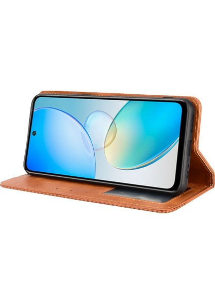 Infinix Hot 12 4g Retro Doku Pu Deri Stand Cüzdan Kapağı (Yurt Dışından)