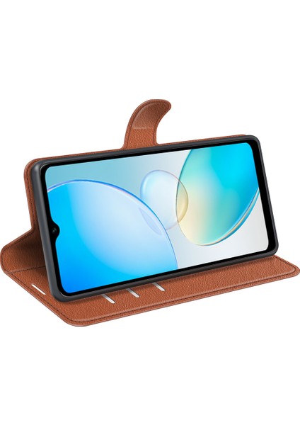 Infinix Hot 12I 4g Flip Stand Telefon Kılıfı Litchi Doku Pu Deri Deri Anti Dust Telefon Kabuğu (Yurt Dışından)