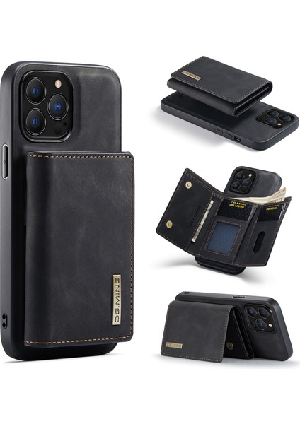 iPhone 16 Pro Max Çıkarılabilir Cüzdanlı Kickstand Pu Telefon Kılıfı (Yurt Dışından)