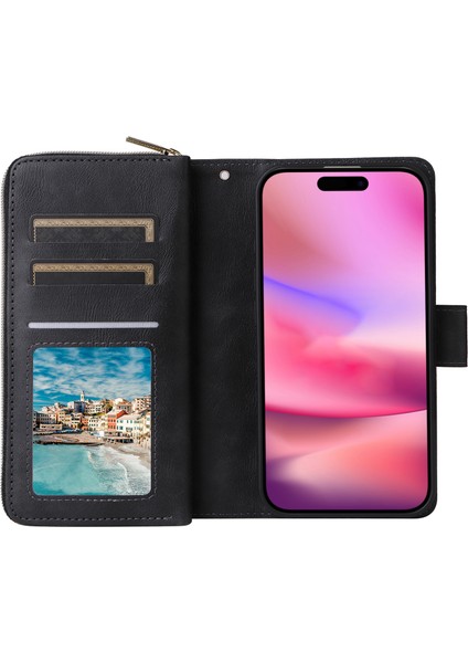 IPhone 16 Pu Deri Fermuar Cüzdan Telefon Kapağı (Yurt Dışından) fiyatları