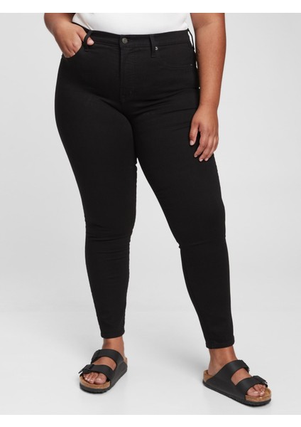 Kadın Siyah High Rise True Skinny Washwell™ Jean Pantolon