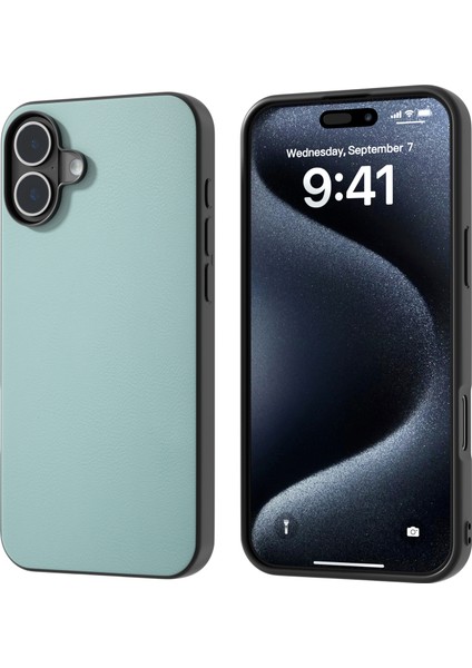 iPhone 16 Plus Çizilmez Deri Kaplamalı Tpu+Pc Telefon Kapağı (Yurt Dışından)