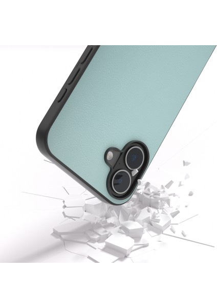 iPhone 16 Plus Çizilmez Deri Kaplamalı Tpu+Pc Telefon Kapağı (Yurt Dışından)