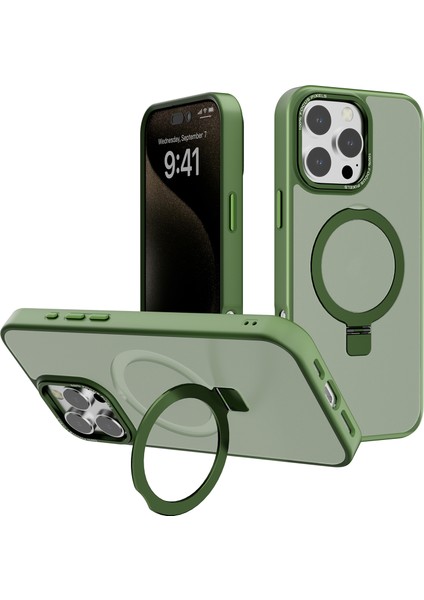 iPhone 16 Pro Max Manyetik Kickstand Tpu+Pc Telefon Kapağı (Yurt Dışından)
