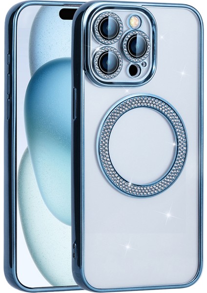 iPhone 16 Pro Max Manyetik Bling Yapay Temizle Tpu + Pc Telefon Kapağı (Yurt Dışından)