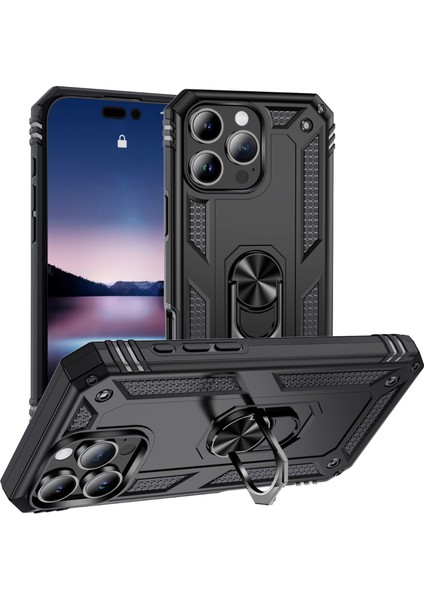 iPhone 16 Pro Max Pc+Tpu Kickstand Düşmeyi Önleyici Telefon Kapağı (Yurt Dışından)