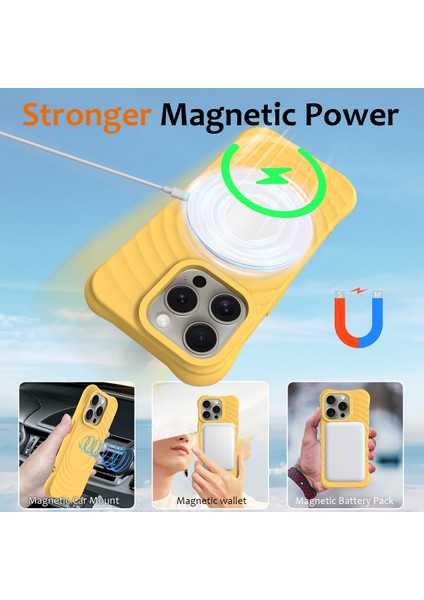 iPhone 16 Pro Dalgalanma Dokulu Sıvı Silikon Koruyucu Kılıf Magsafe ile Uyumlu Askılı (Yurt Dışından) indirimleri