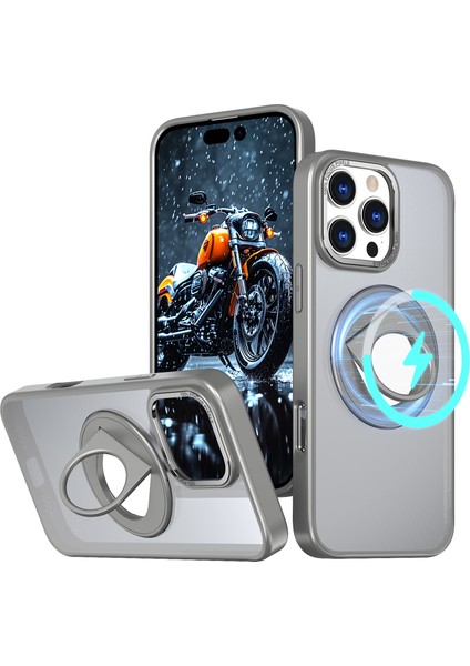 iPhone 16 Pro Tpu+Pc Kickstand Telefon Kılıfı Magsafe ile Uyumlu (Yurt Dışından)