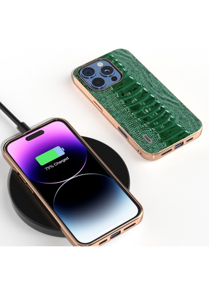 iPhone 16 Pro Galvanik Kenar Timsah Dokusu Hakiki Inek Derisi+Tpu+Pc Telefon Kapağı (Yurt Dışından) fırsatları