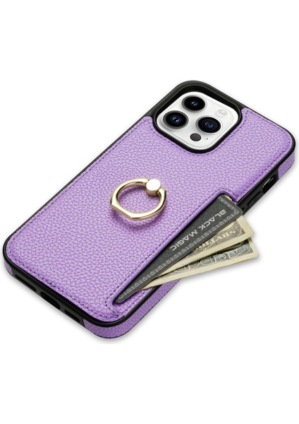 iPhone 16 Pro Max Pu+Tpu Kart Tutucu Telefon Kılıfı (Yurt Dışından)