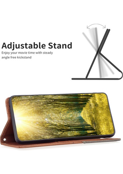 iPhone 16 Pro Eşkenar Dörtgen Dokulu Pu Deri Telefon Kılıfı (Yurt Dışından)
