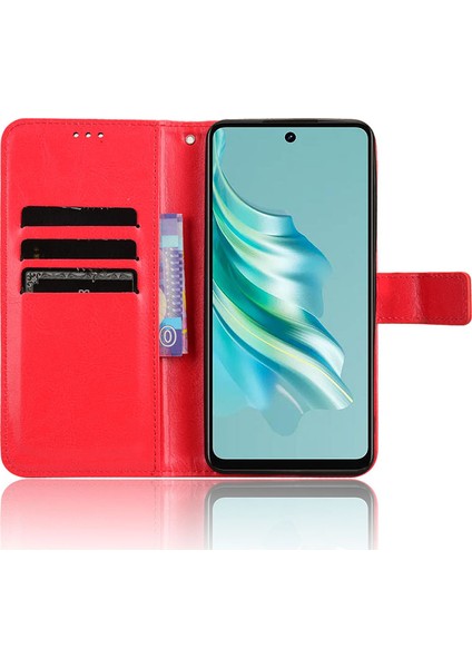 Tecno Spark 20 Çizilmez Deri Crazy Horse Doku Telefon Standı Kapağı (Yurt Dışından)