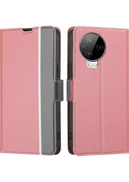 Infinix Note 12 (2023) 4g / Note 12 Pro 4g Dimi Doku Telefon Kabuğu, Kart Tutucu Standı Çizilmez Pu Deri Kılıf (Yurt Dışından)