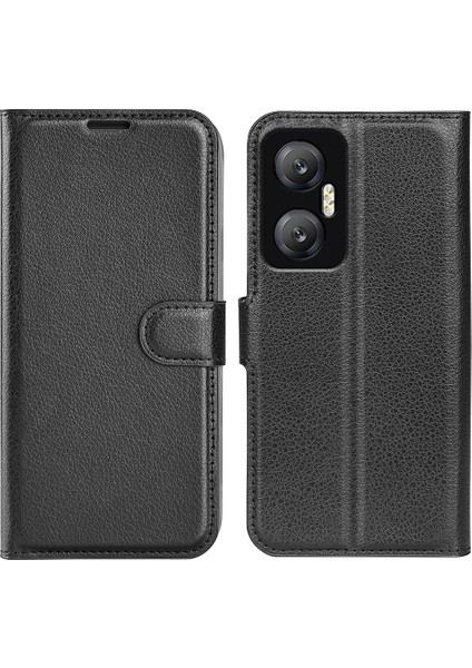Infinix Hot 20 5g Çizilmez Telefon Kabuk Litchi Doku Pu Deri Cüzdan Anti-Damla Çevirmeli Halkalı Telefon Kılıfı Kılıfı (Yurt Dışından)