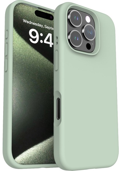iPhone 16 Pro Max Ince Darbeye Dayanıklı Pc+Sıvı Silikon Telefon Kapağı (Yurt Dışından)