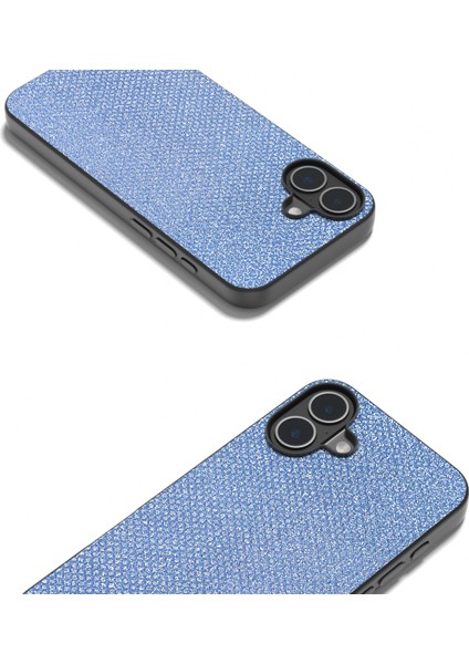 iPhone 16 Plus Yapay Doku Pu+Pc+Tpu Telefon Kapağı Siyah Kenar (Yurt Dışından) fırsatları