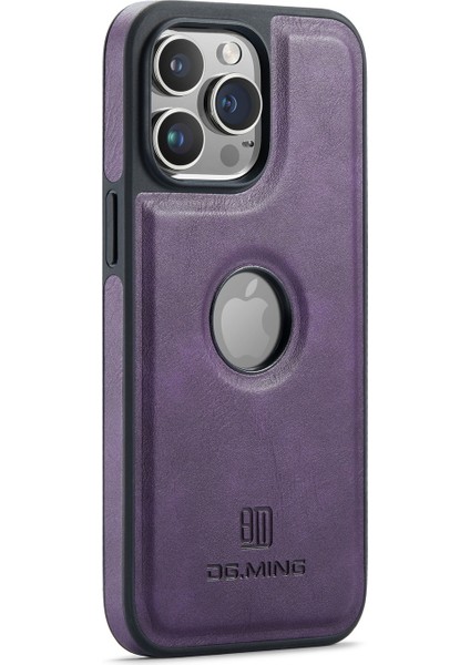 iPhone 16 Pro Max Düşme Önleyici Deri Kaplamalı Pc+Tpu Telefon Arka Kapağı (Yurt Dışından)