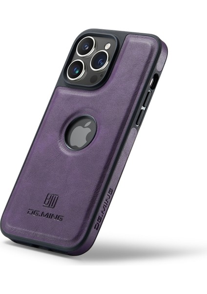 iPhone 16 Pro Max Düşme Önleyici Deri Kaplamalı Pc+Tpu Telefon Arka Kapağı (Yurt Dışından)
