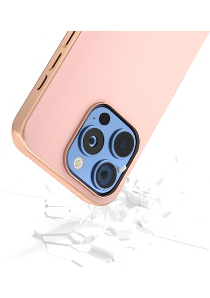 iPhone 16 Pro Elektro Kaplama Kenar Pu Deri Kaplamalı Tpu+Pc Telefon Kapağı (Yurt Dışından) modelleri