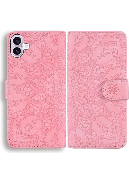 iPhone 16 Pu Deri Cüzdan Telefon Kılıfı (Yurt Dışından)
