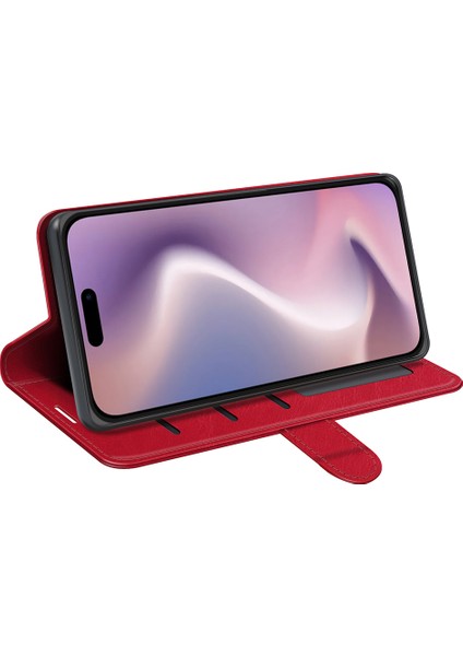 iPhone 16 Pro Max Manyetik Kapatma Crazy Horse Dokulu Deri Telefon Kılıfı (Yurt Dışından)