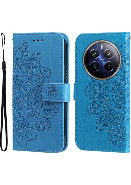 Realme 12 Pro/12 Pro Plus 5g Kılıf Çiçek Baskılı Pu Deri Flip Cüzdan Telefon Kapağı (Yurt Dışından)