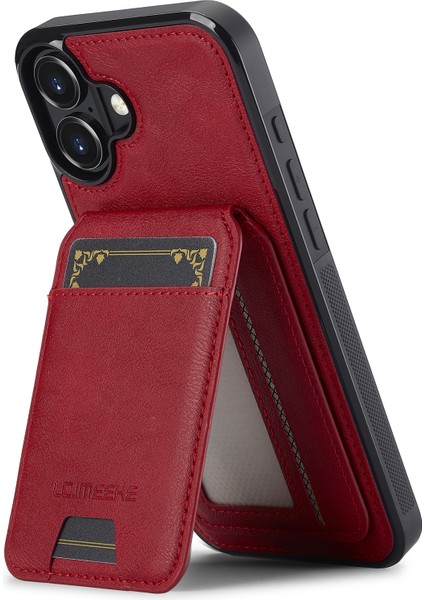 iPhone 16 Plus Manyetik Çıkarılabilir Kart Tutucu Deri+Tpu Kapak (Yurt Dışından)